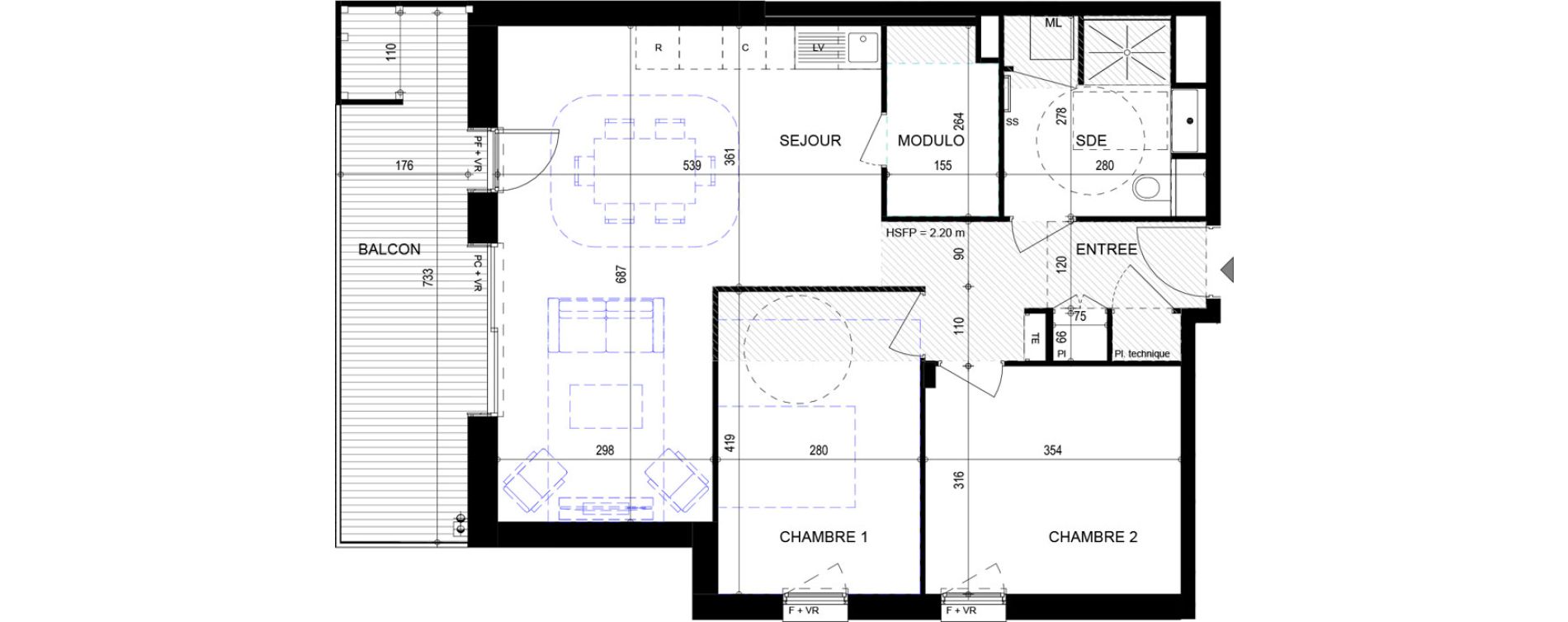 Appartement T3 de 70,28 m2 &agrave; Annecy Vert bois - le pont neuf