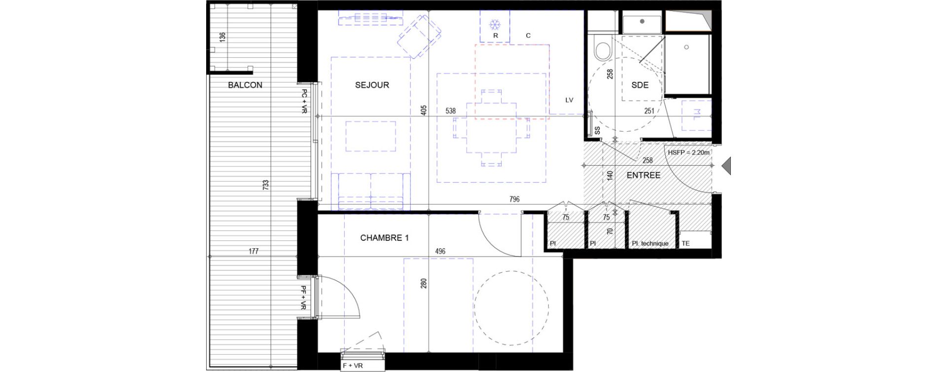 Appartement T2 de 46,98 m2 &agrave; Annecy Vert bois - le pont neuf