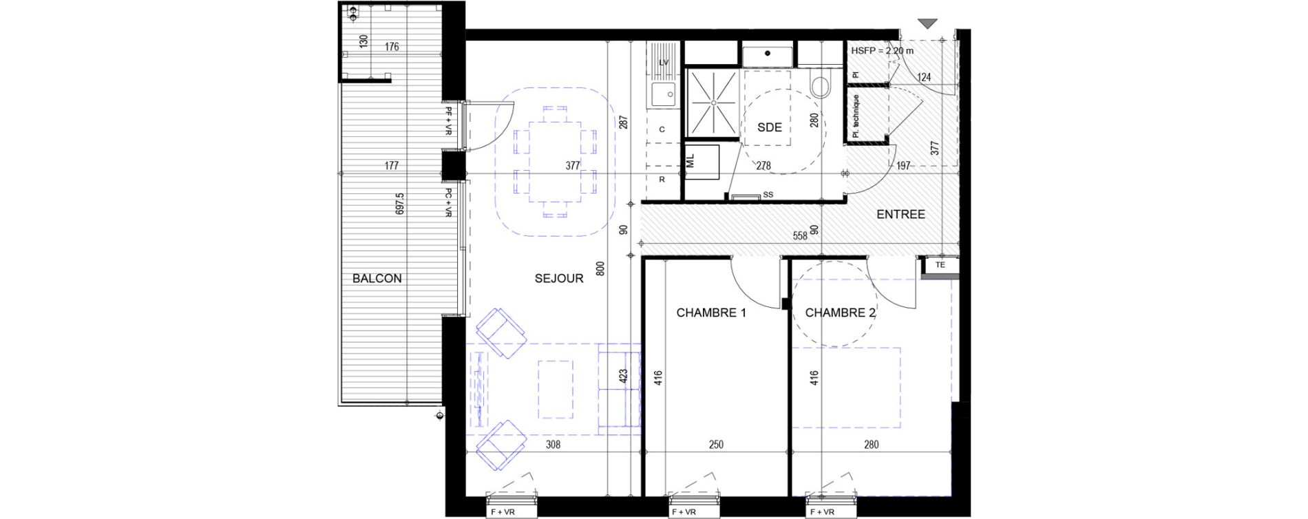 Appartement T3 de 66,40 m2 &agrave; Annecy Vert bois - le pont neuf