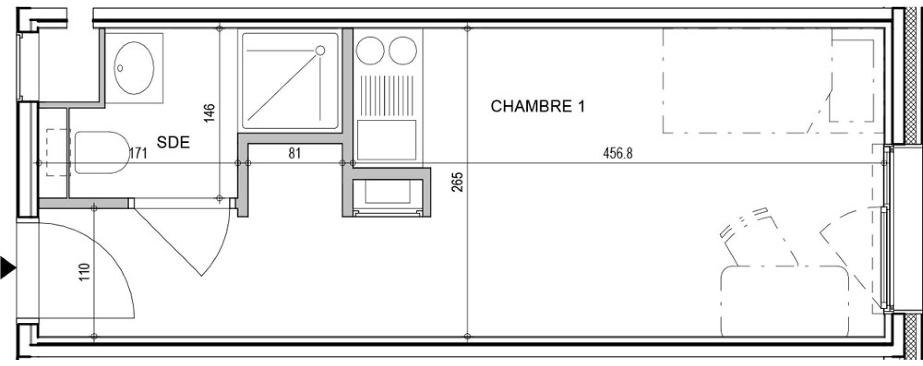 Appartement T1 de 18,36 m2 &agrave; Annecy Vert bois - le pont neuf