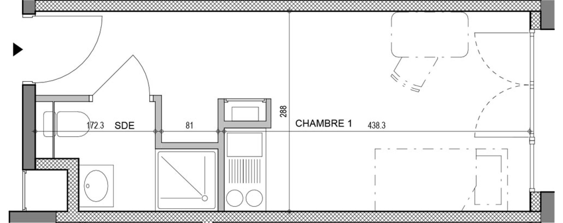 Appartement T1 de 19,44 m2 &agrave; Annecy Vert bois - le pont neuf