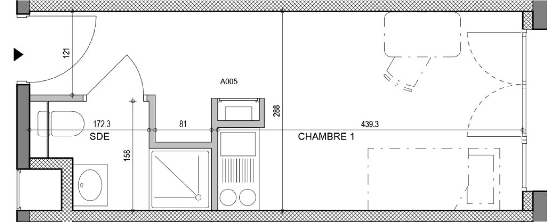 Appartement T1 de 19,44 m2 &agrave; Annecy Vert bois - le pont neuf