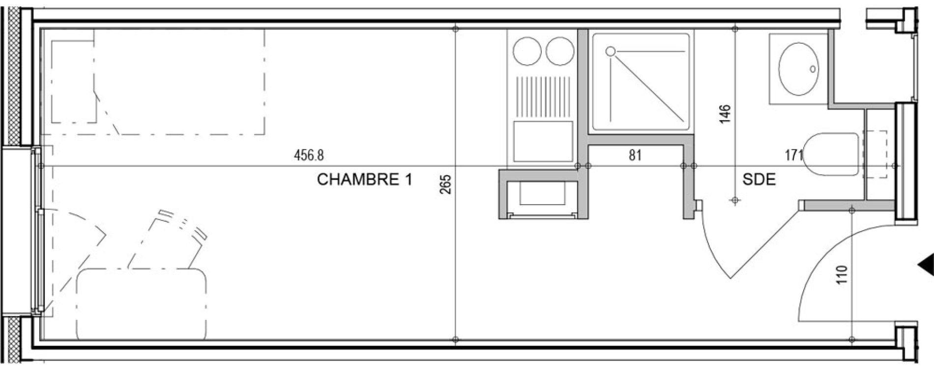 Appartement T1 de 18,36 m2 &agrave; Annecy Vert bois - le pont neuf