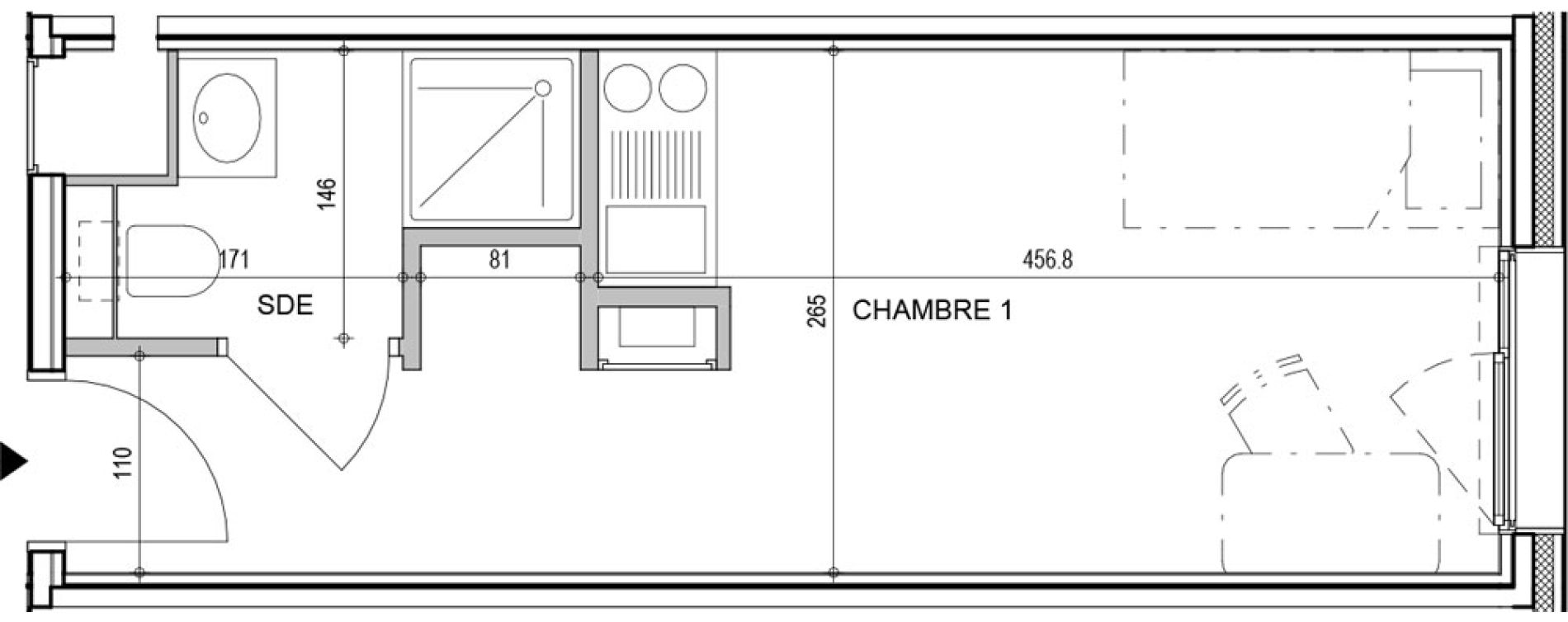 Appartement T1 de 18,36 m2 &agrave; Annecy Vert bois - le pont neuf