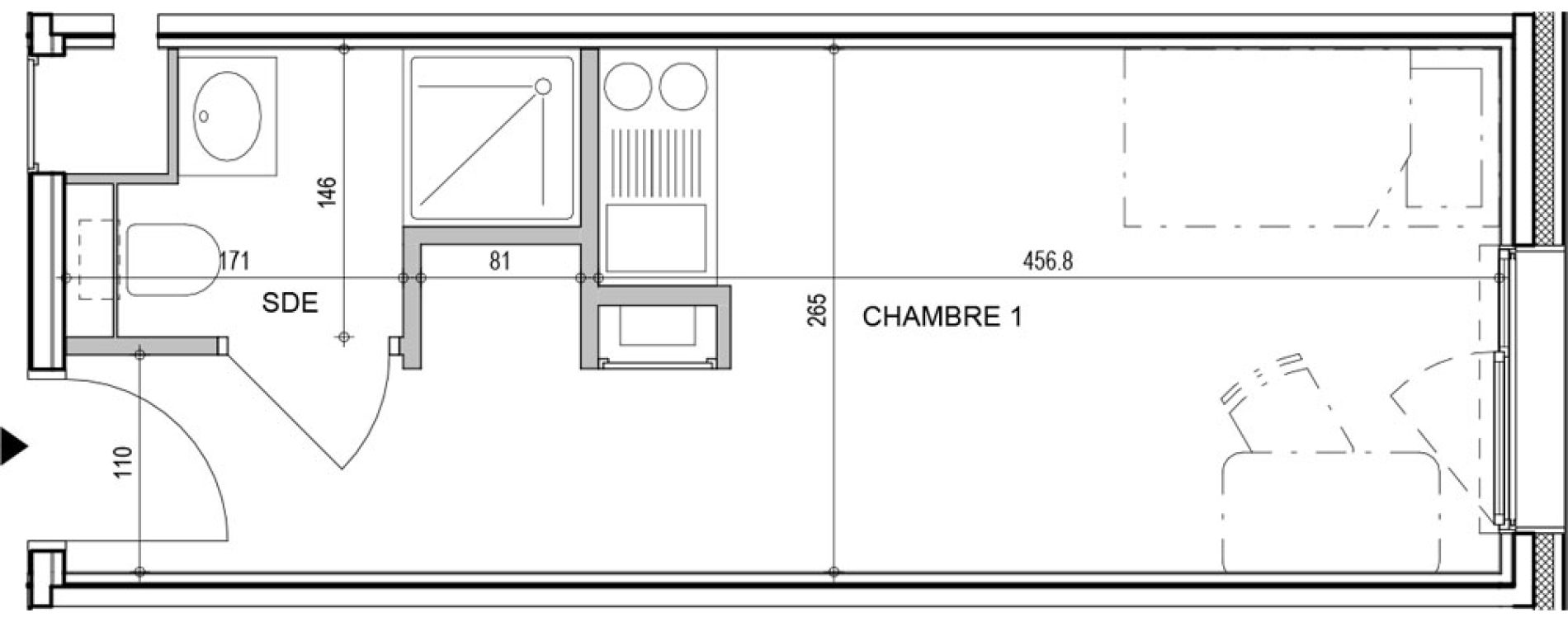 Appartement T1 de 18,36 m2 &agrave; Annecy Vert bois - le pont neuf