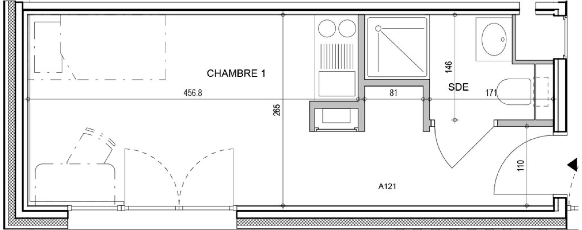 Appartement T1 de 18,36 m2 &agrave; Annecy Vert bois - le pont neuf