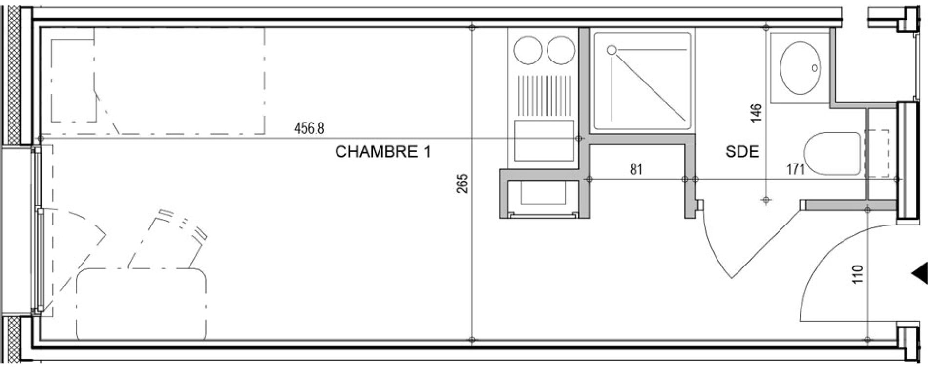 Appartement T1 de 18,36 m2 &agrave; Annecy Vert bois - le pont neuf