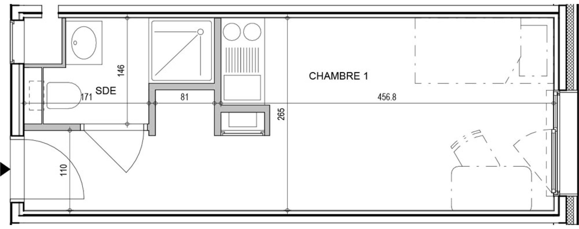 Appartement T1 de 18,36 m2 &agrave; Annecy Vert bois - le pont neuf