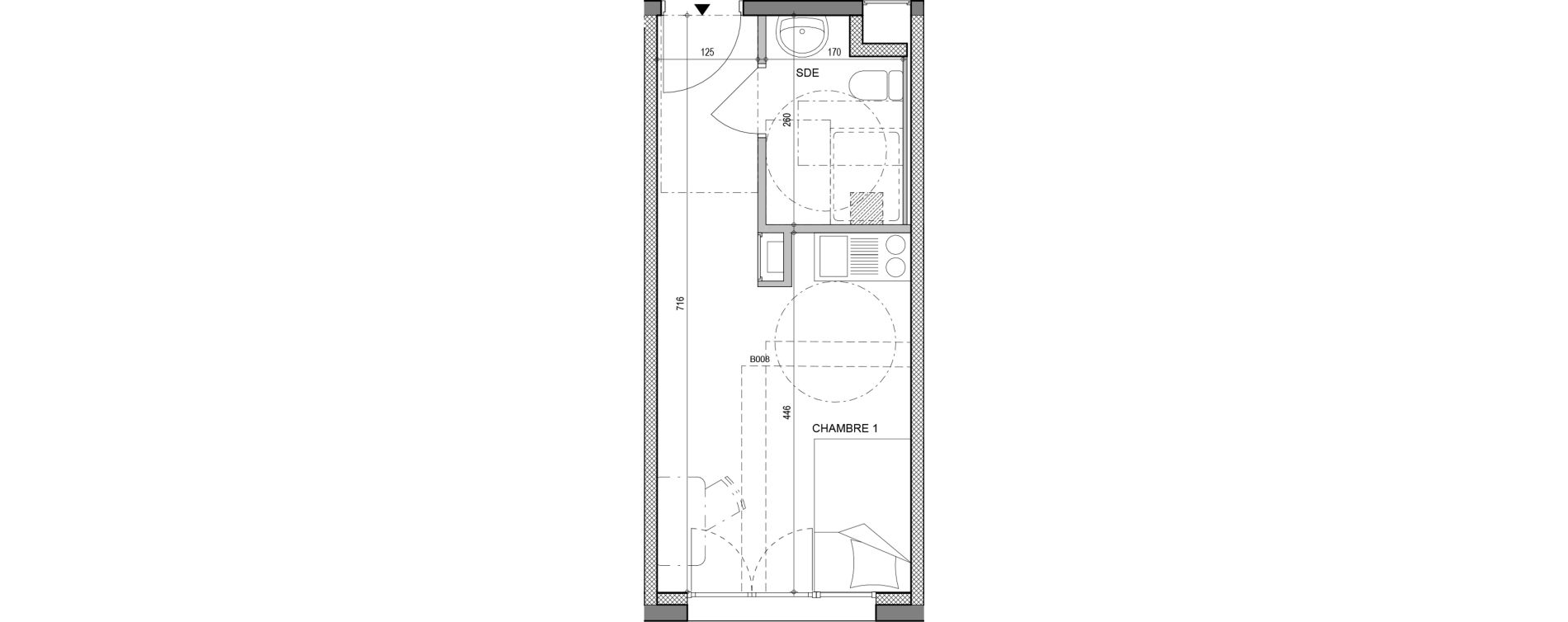 Appartement T1 de 21,41 m2 &agrave; Annecy Vert bois - le pont neuf