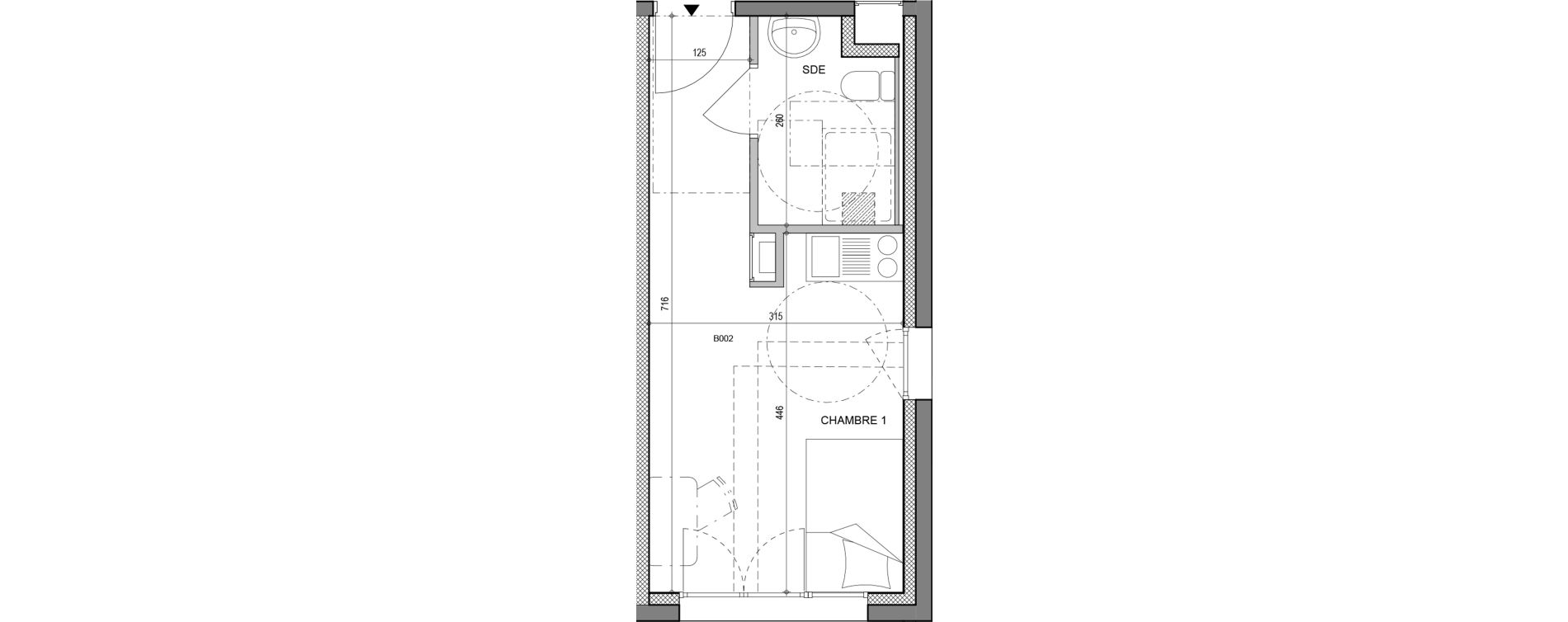 Appartement T1 de 21,42 m2 &agrave; Annecy Vert bois - le pont neuf