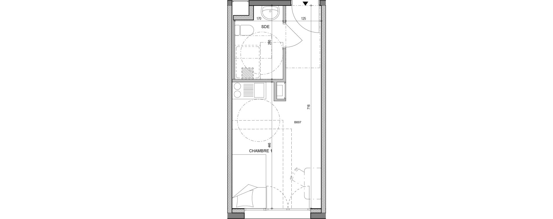 Appartement T1 de 21,41 m2 &agrave; Annecy Vert bois - le pont neuf