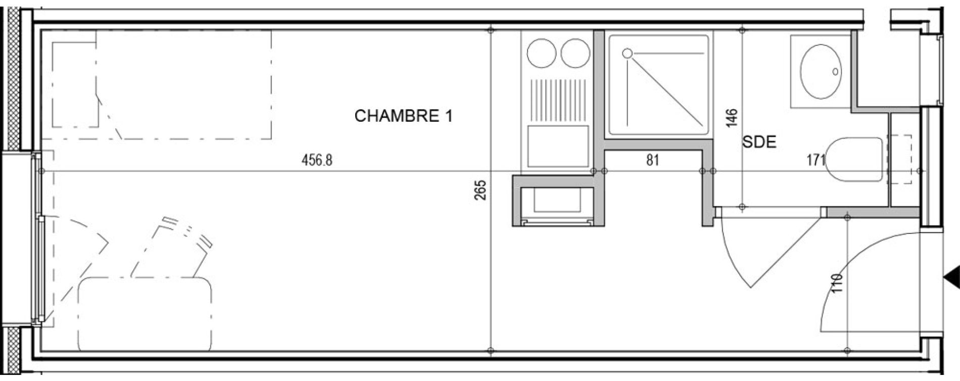 Appartement T1 de 18,36 m2 &agrave; Annecy Vert bois - le pont neuf