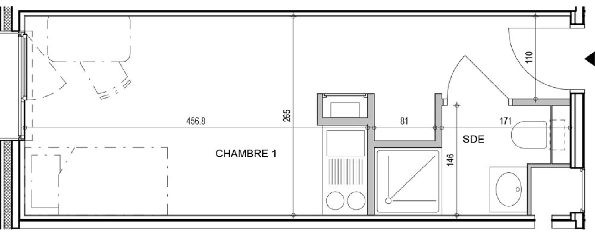 Appartement T1 de 18,36 m2 &agrave; Annecy Vert bois - le pont neuf