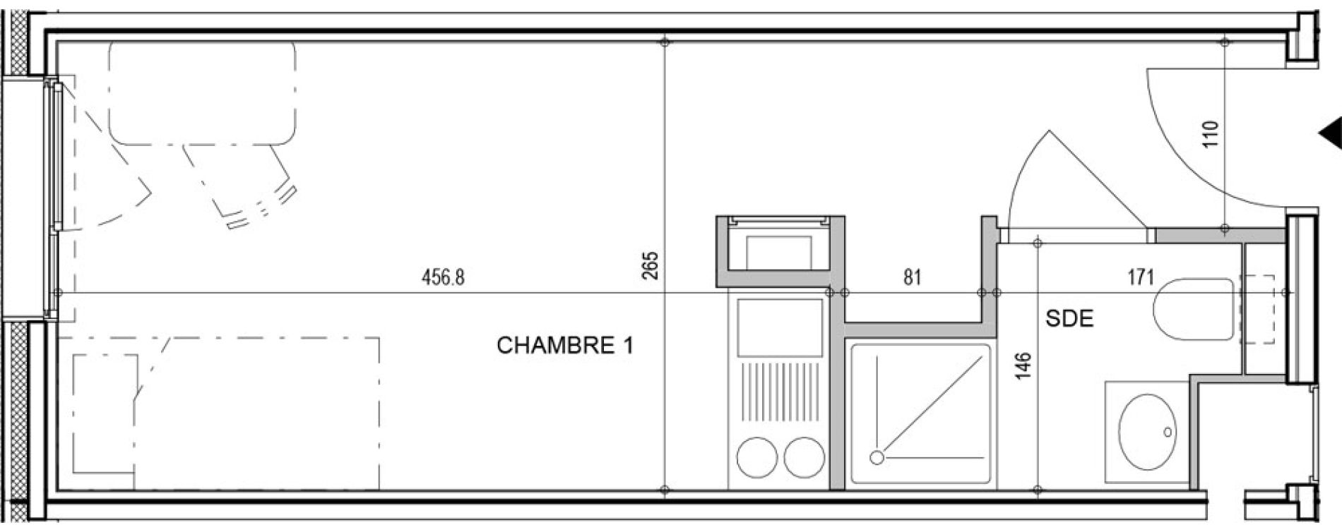 Appartement T1 de 18,36 m2 &agrave; Annecy Vert bois - le pont neuf