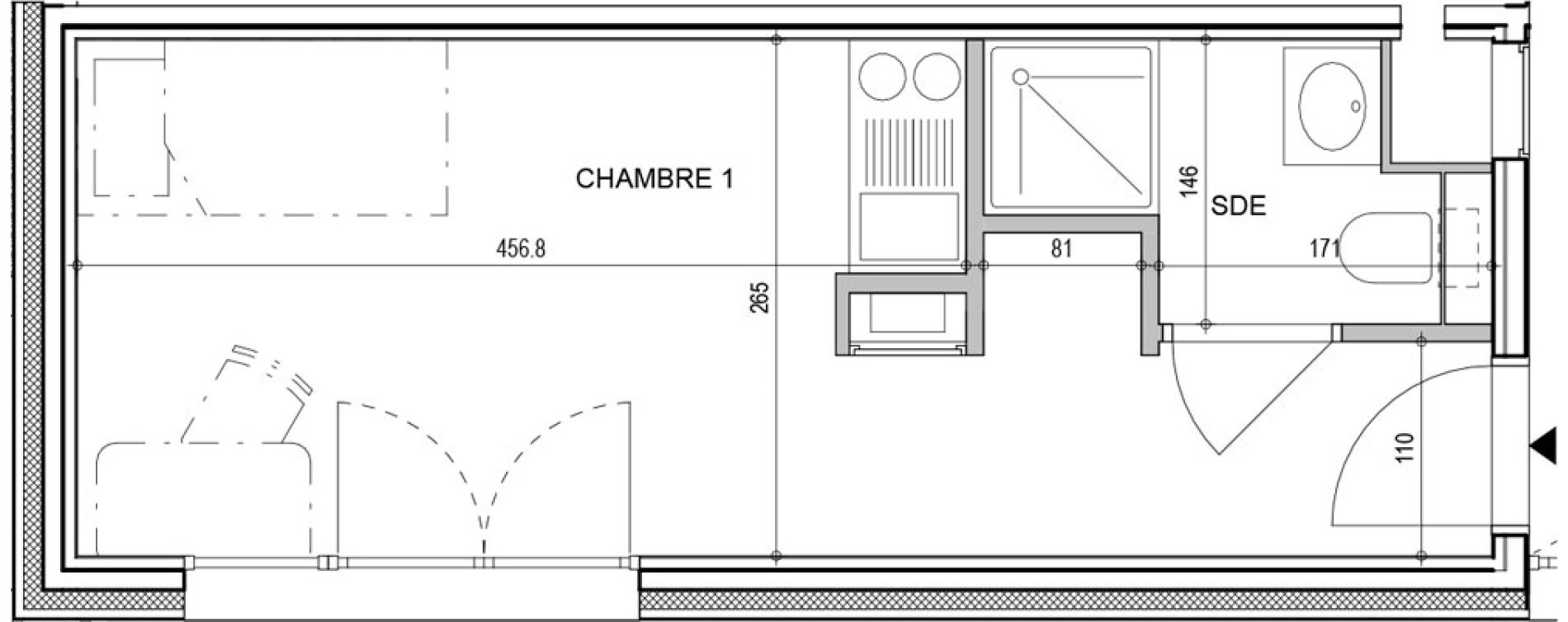 Appartement T1 de 18,36 m2 &agrave; Annecy Vert bois - le pont neuf