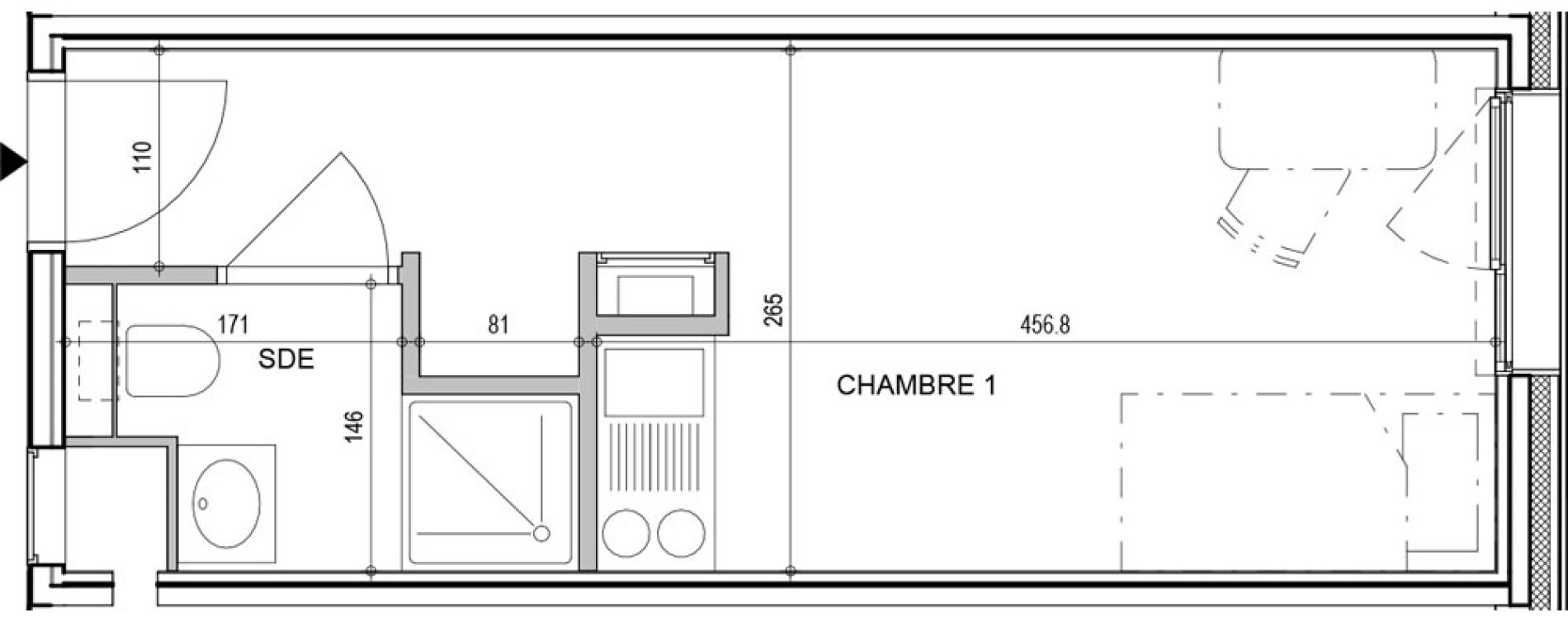 Appartement T1 de 18,36 m2 &agrave; Annecy Vert bois - le pont neuf