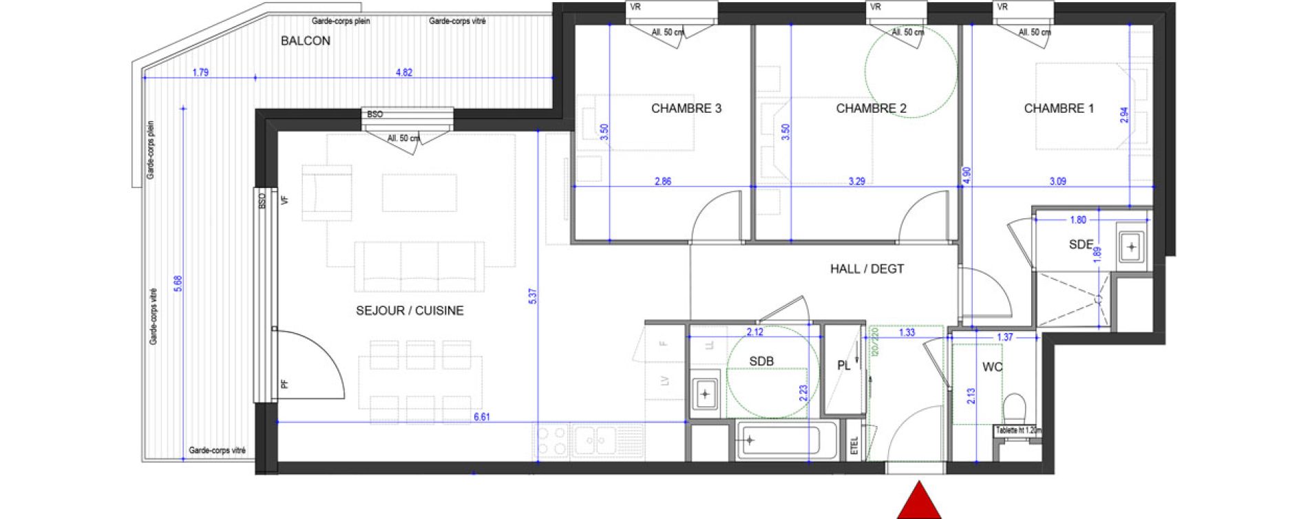 Appartement T4 de 84,35 m2 &agrave; Annecy L &eacute;veil