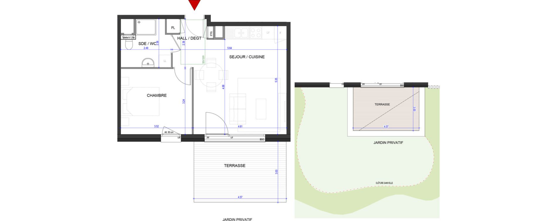 Appartement T2 de 43,32 m2 &agrave; Annecy L &eacute;veil