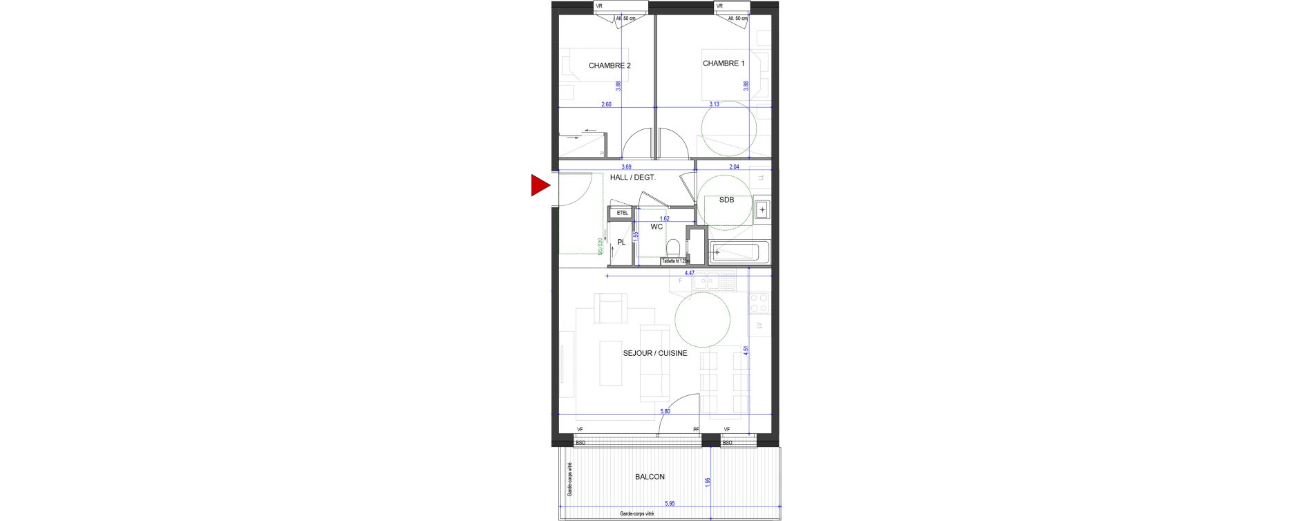 Appartement T3 de 63,64 m2 &agrave; Annecy L &eacute;veil