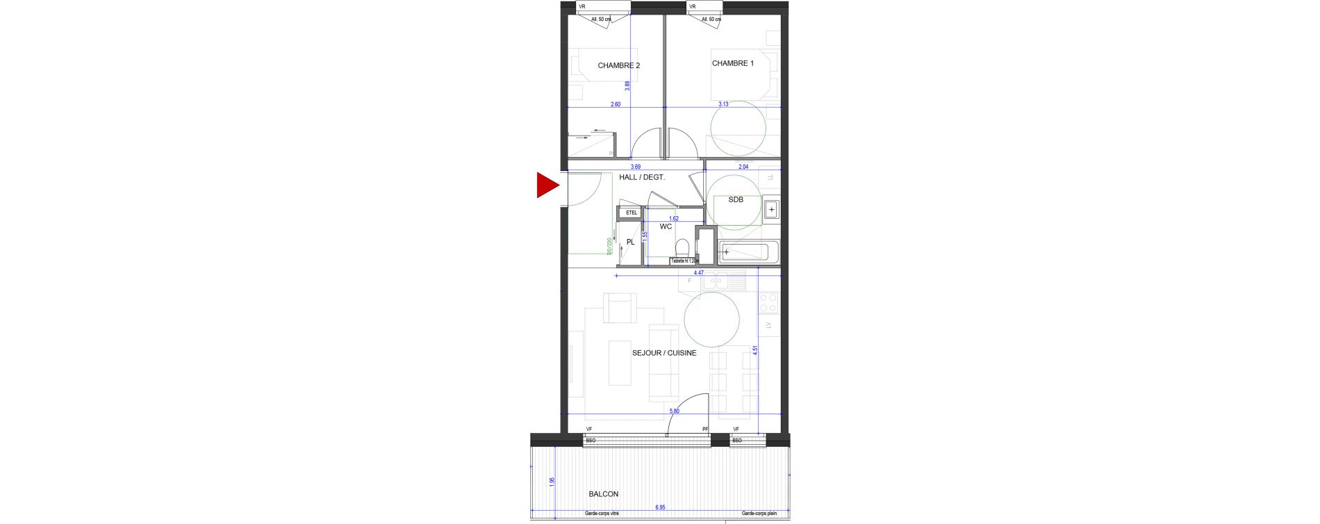 Appartement T3 de 63,64 m2 &agrave; Annecy L &eacute;veil