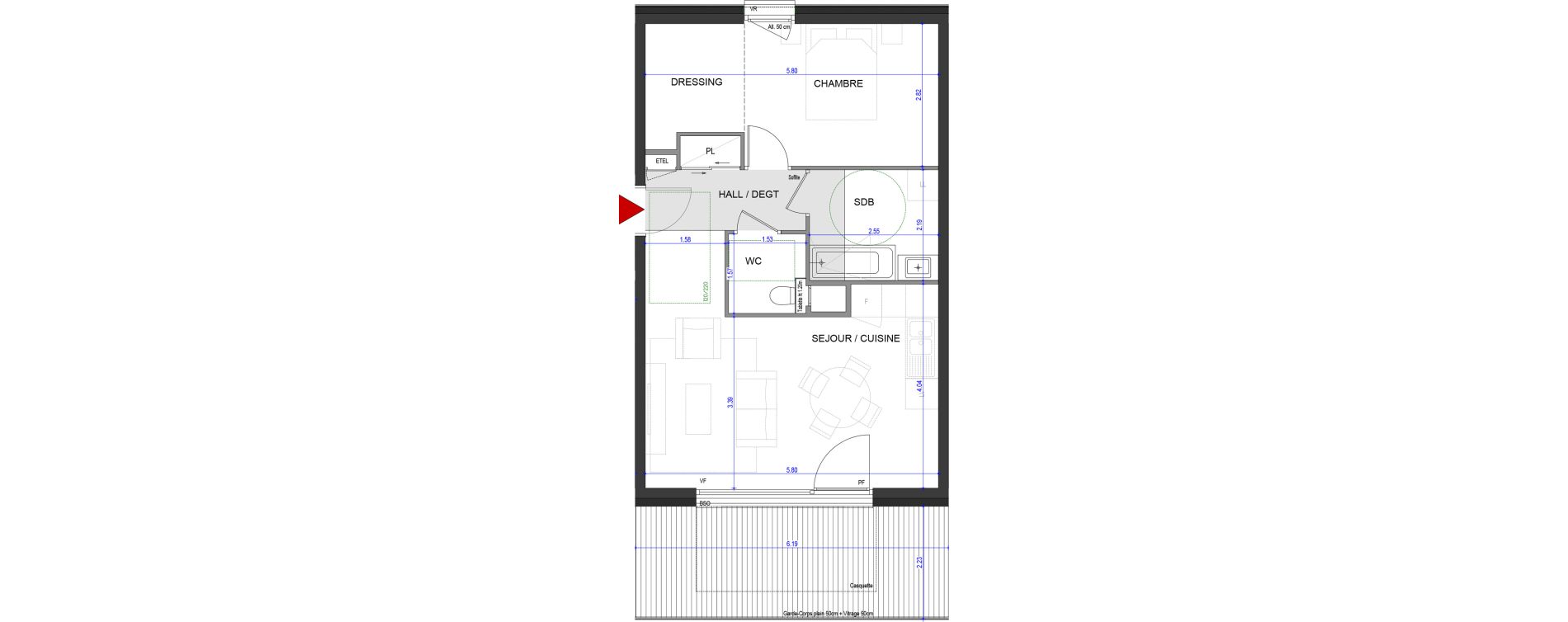 Appartement T2 de 51,12 m2 &agrave; Annecy L &eacute;veil