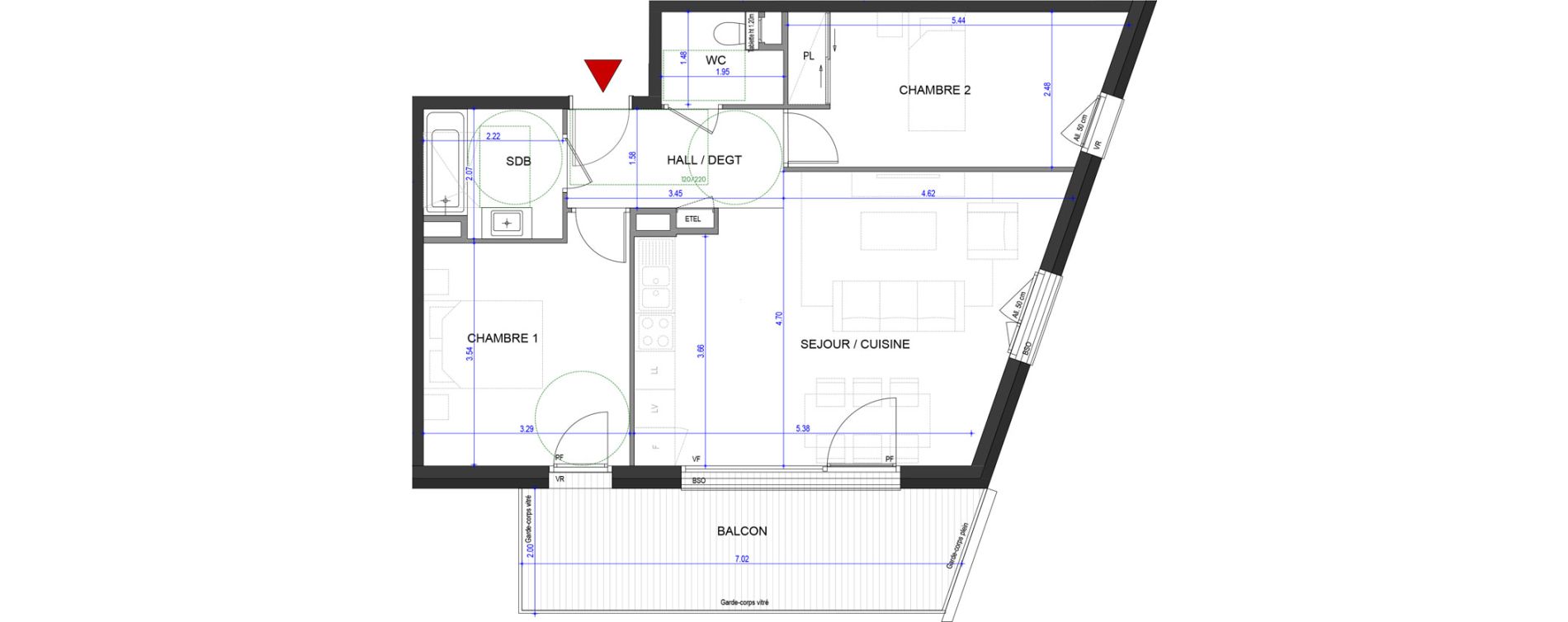 Appartement T3 de 63,95 m2 &agrave; Annecy L &eacute;veil