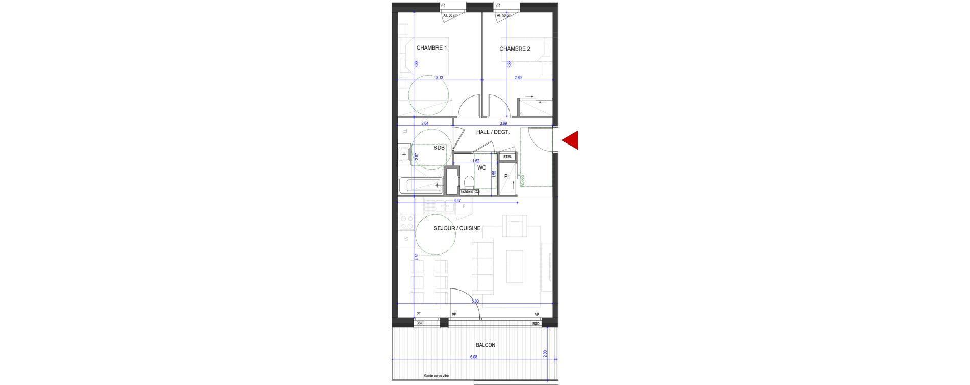 Appartement T3 de 63,64 m2 &agrave; Annecy L &eacute;veil