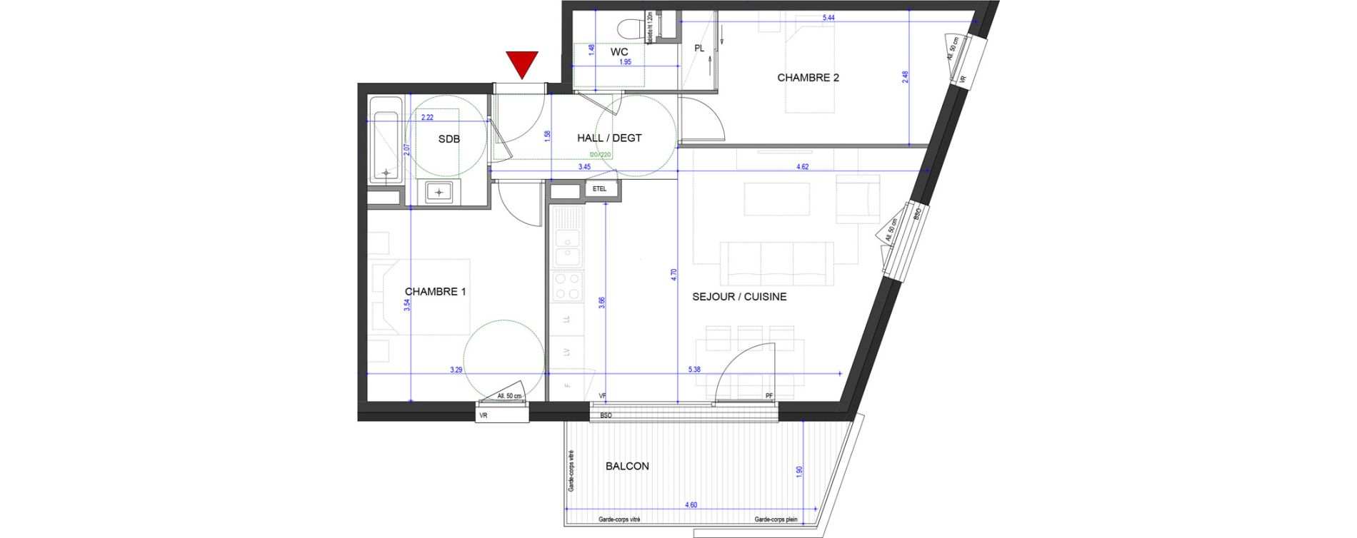 Appartement T3 de 63,95 m2 &agrave; Annecy L &eacute;veil