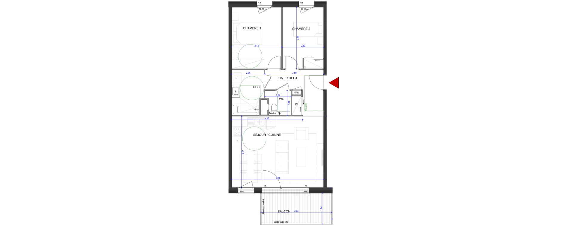 Appartement T3 de 63,64 m2 &agrave; Annecy L &eacute;veil