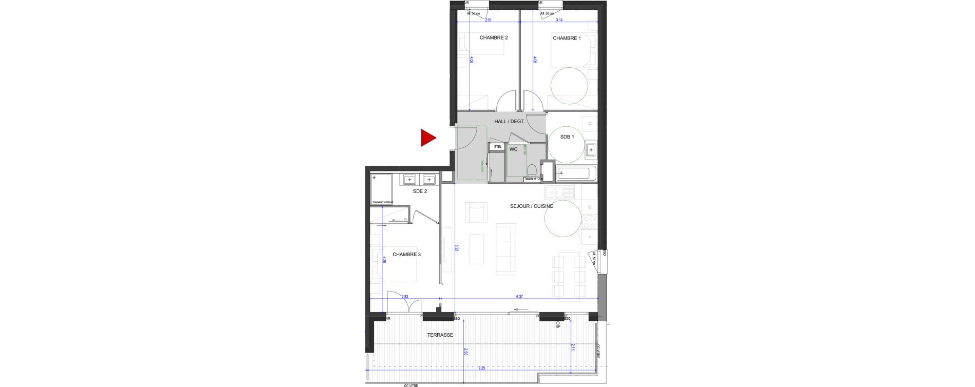 Appartement T4 de 87,15 m2 &agrave; Annecy Le-vieux