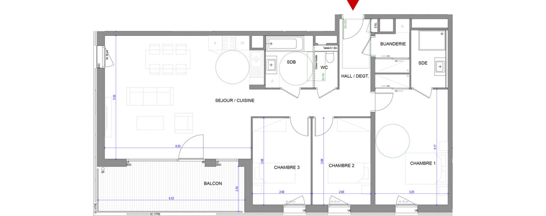 Appartement T4 de 99,51 m2 &agrave; Annecy Le-vieux
