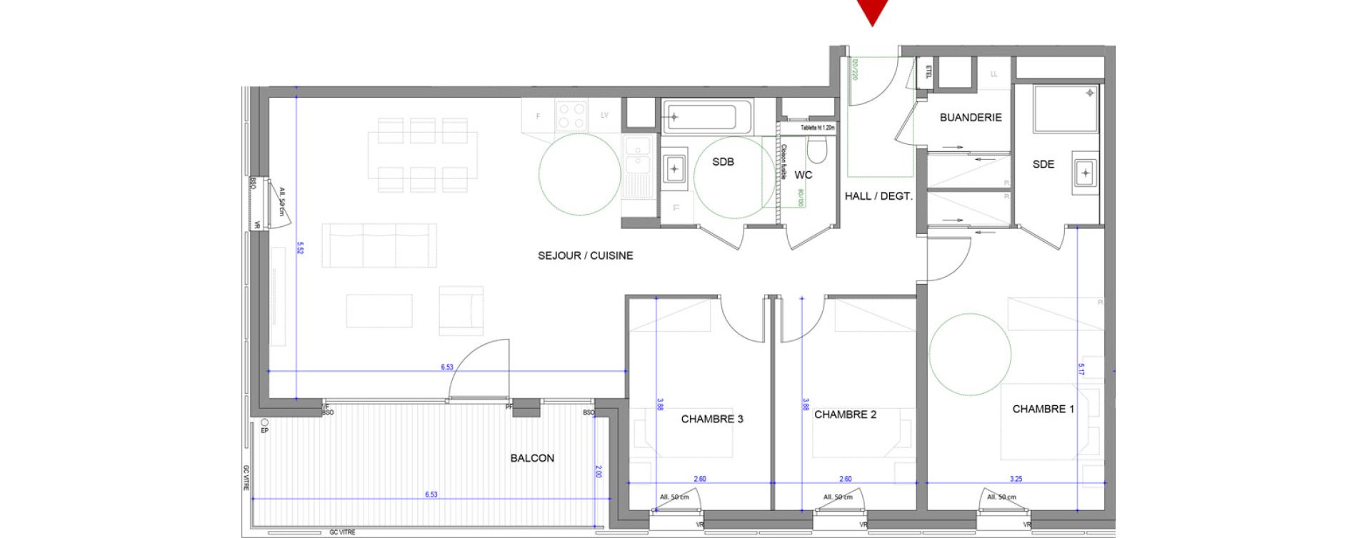 Appartement T4 de 99,51 m2 &agrave; Annecy Le-vieux