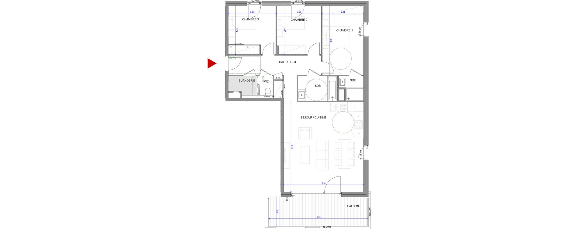 Appartement T4 de 90,67 m2 &agrave; Annecy Le-vieux