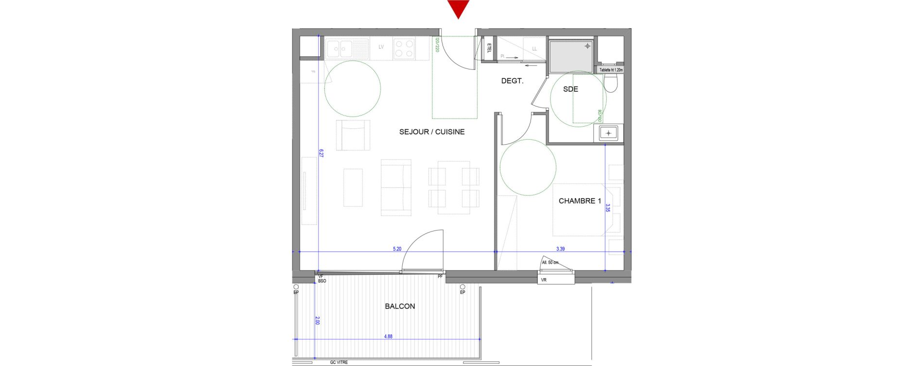 Appartement T2 de 51,82 m2 &agrave; Annecy Le-vieux