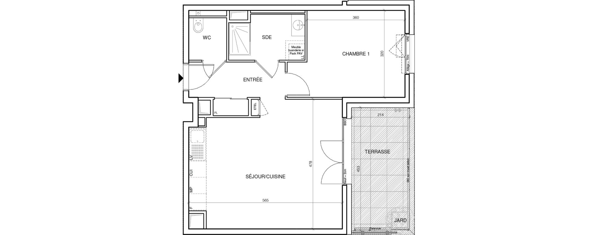 Appartement T2 de 49,30 m2 &agrave; Annecy Les hirondelles