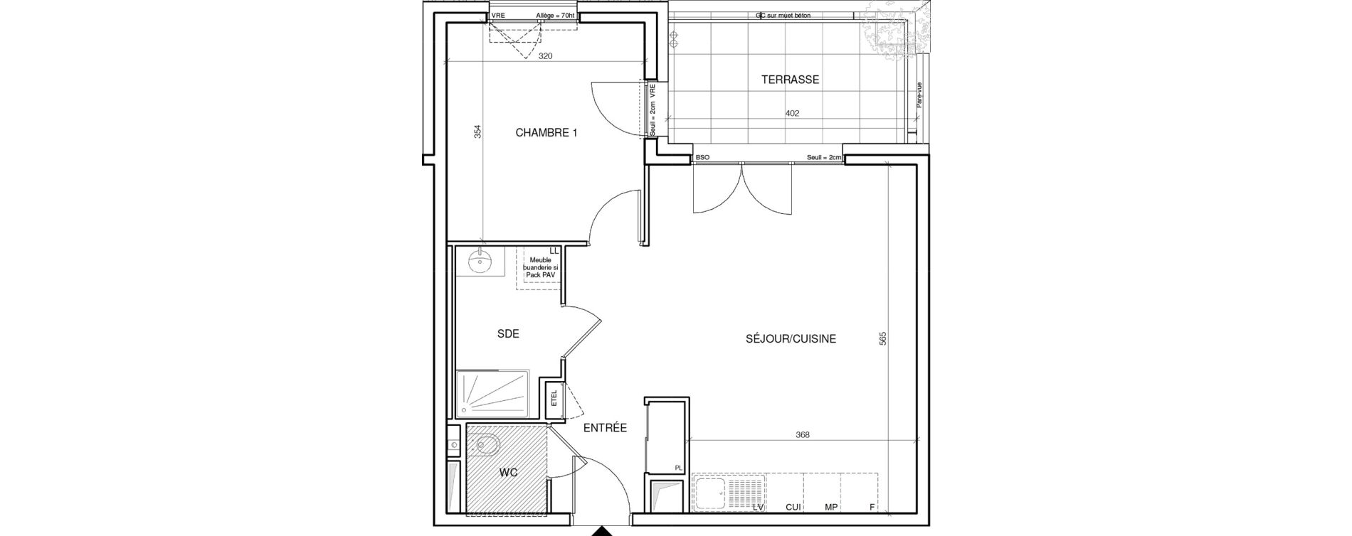 Appartement T2 de 47,90 m2 &agrave; Annecy Les hirondelles