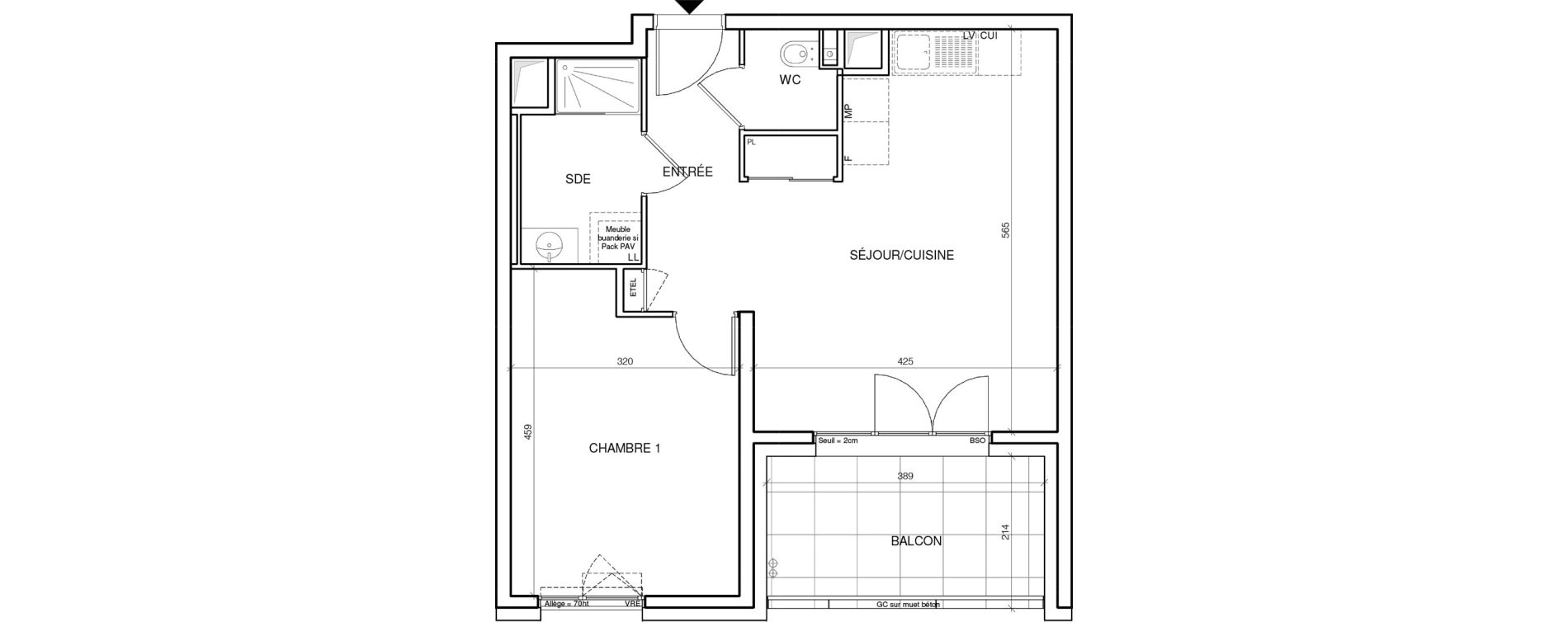 Appartement T2 de 47,00 m2 &agrave; Annecy Les hirondelles