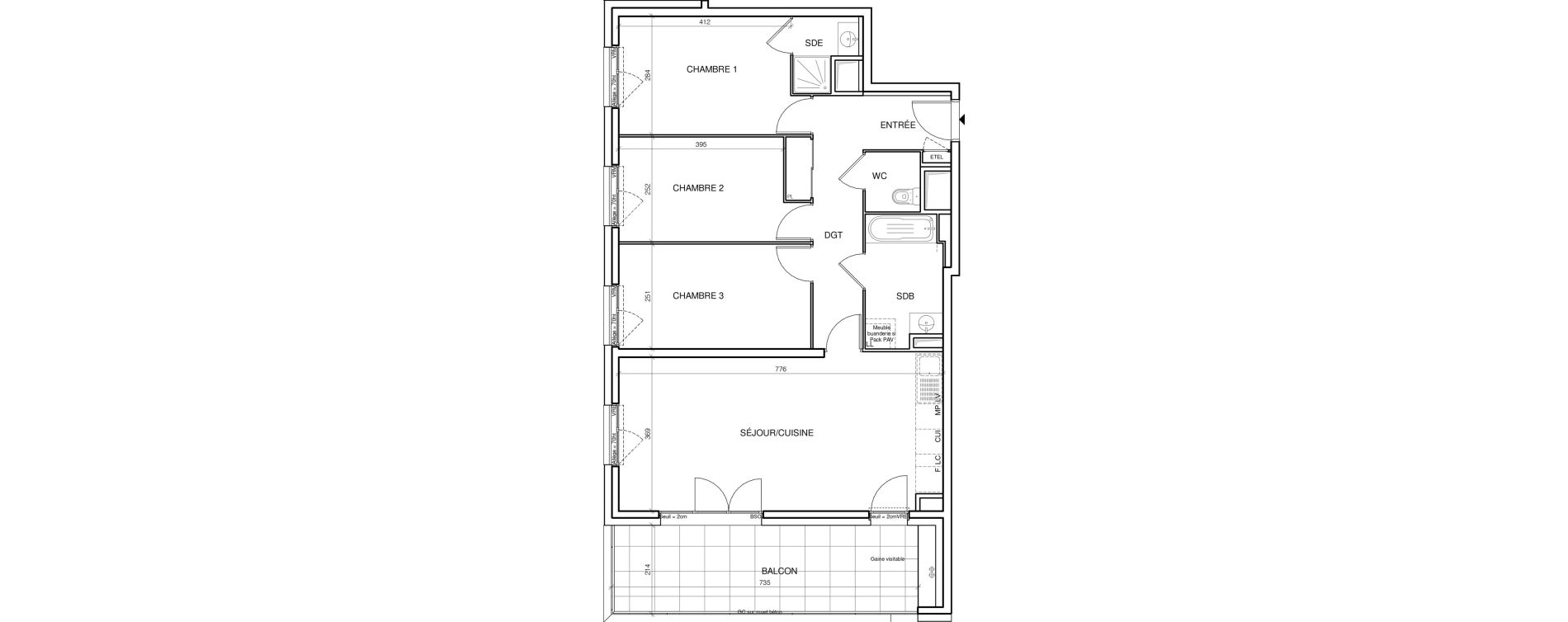 Appartement T4 de 83,80 m2 &agrave; Annecy Les hirondelles