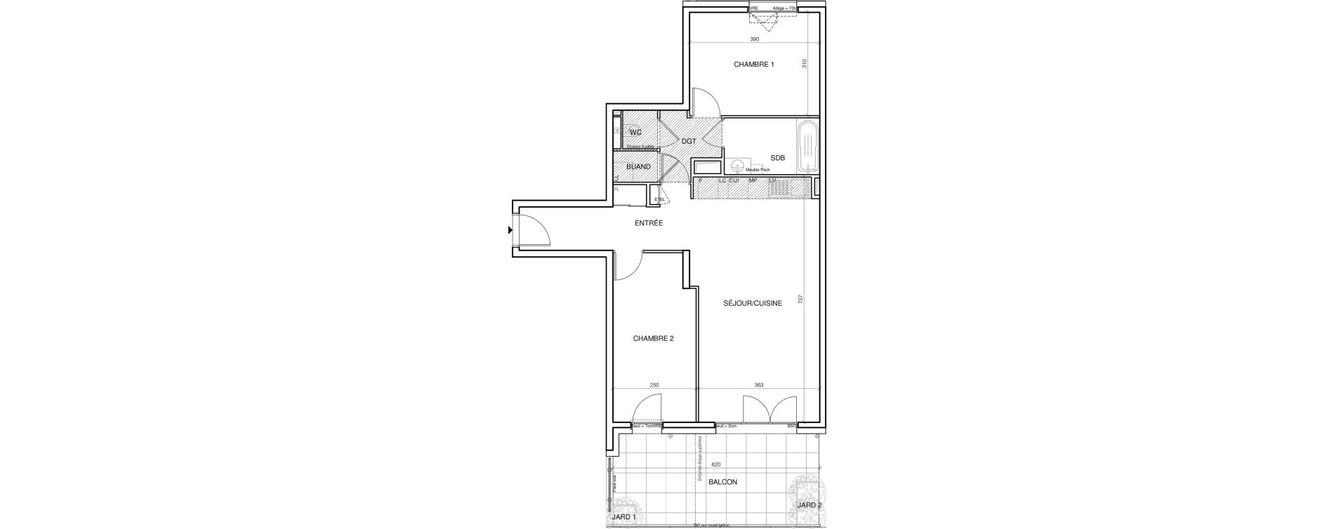 Appartement T3 de 66,40 m2 &agrave; Annecy Les hirondelles