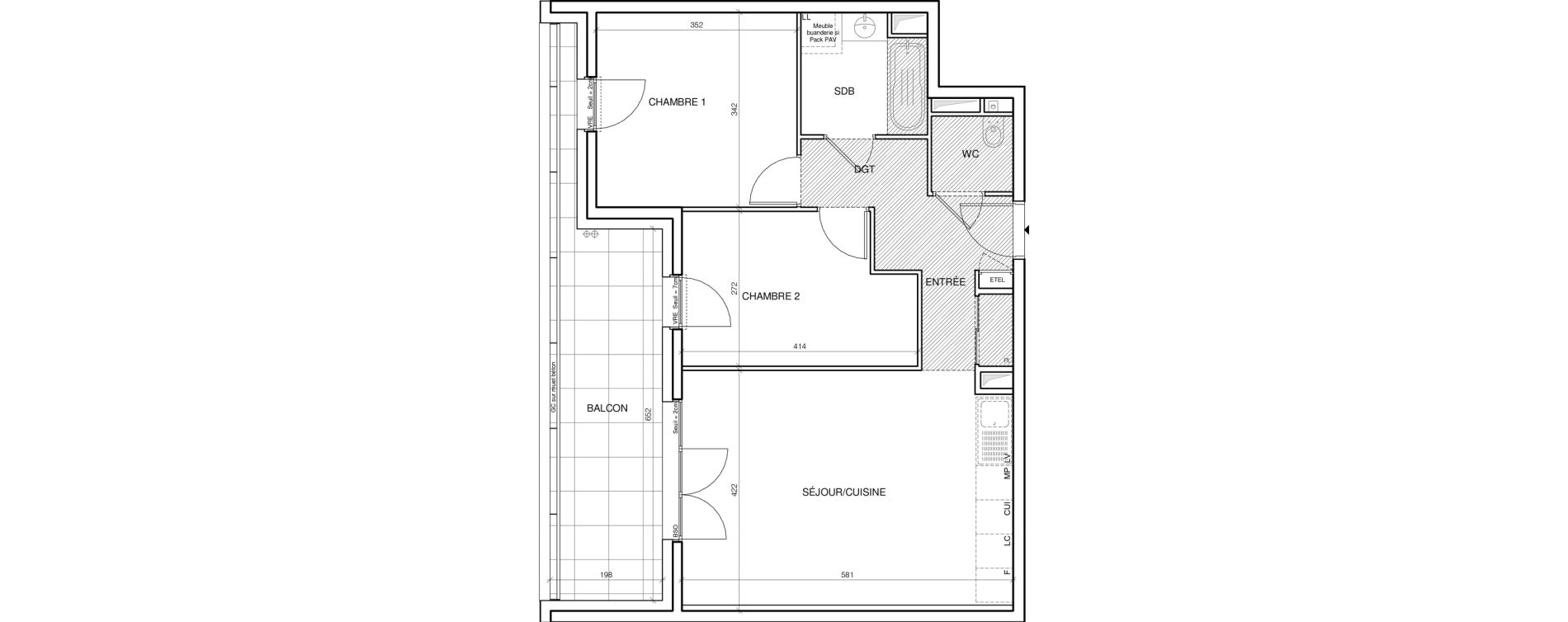 Appartement T3 de 60,50 m2 &agrave; Annecy Les hirondelles