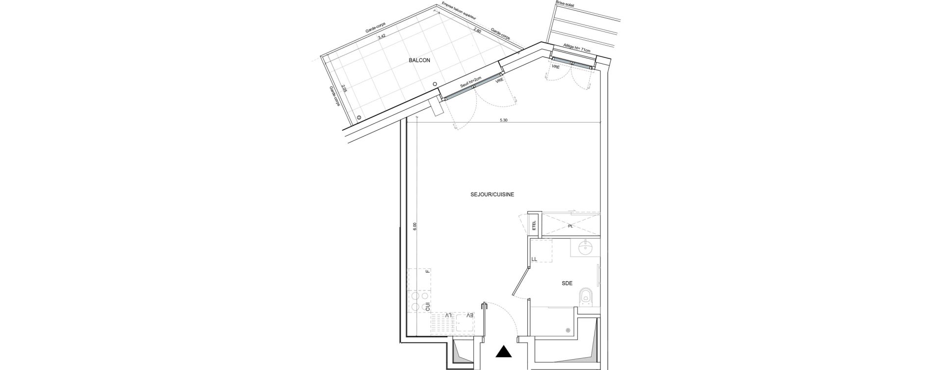 Appartement T1 de 36,07 m2 &agrave; Annecy Les hirondelles