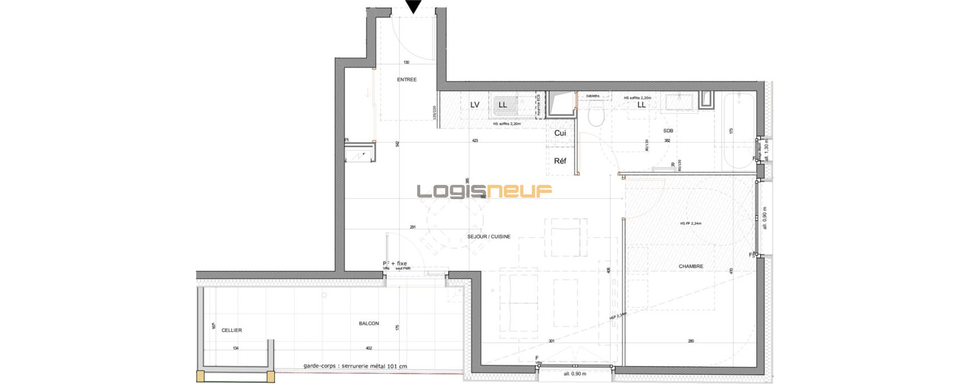 Plan Appartement T2 De 46 52 M Neuf R sidence Passage De Flore 