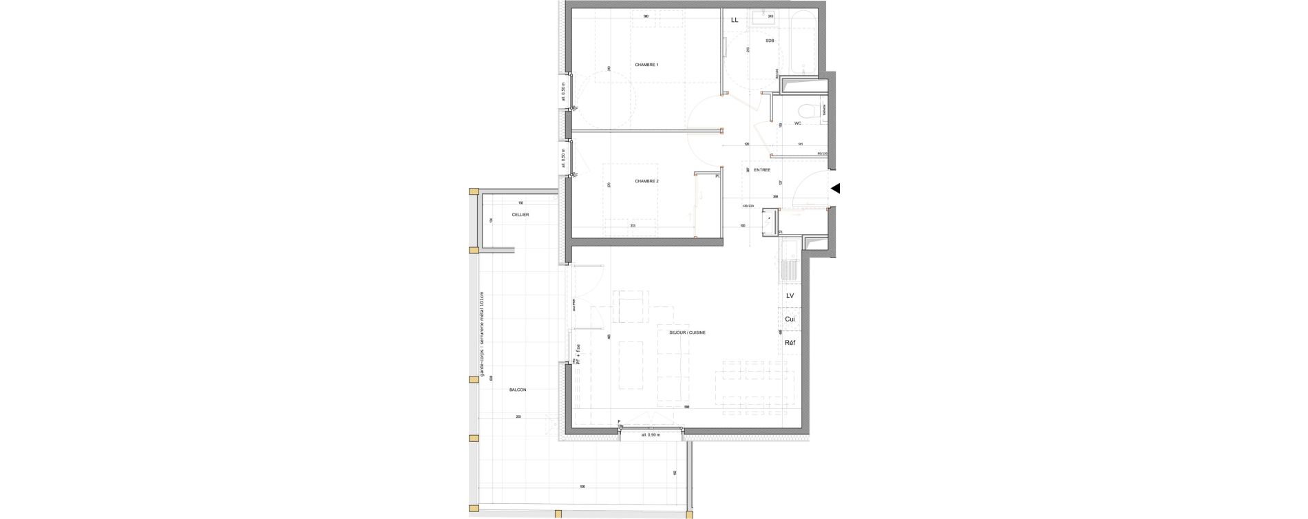 Appartement T3 de 63,50 m2 &agrave; Annecy Centre ville - vieille ville - marquisats