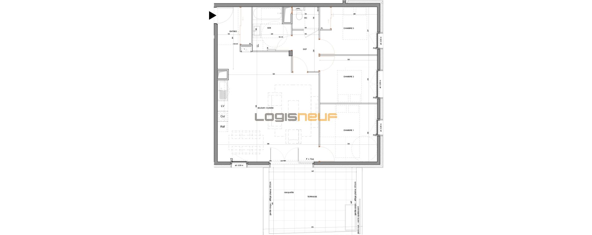 Plan Appartement T4 De 80 15 M Neuf R sidence Passage De Flore 