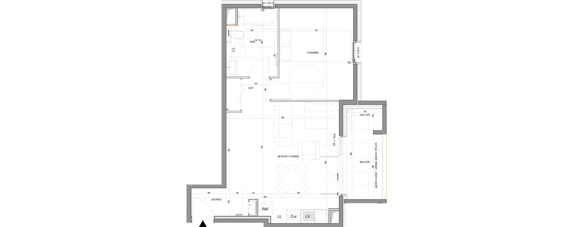 Appartement T2 de 46,57 m2 &agrave; Annecy Centre ville - vieille ville - marquisats