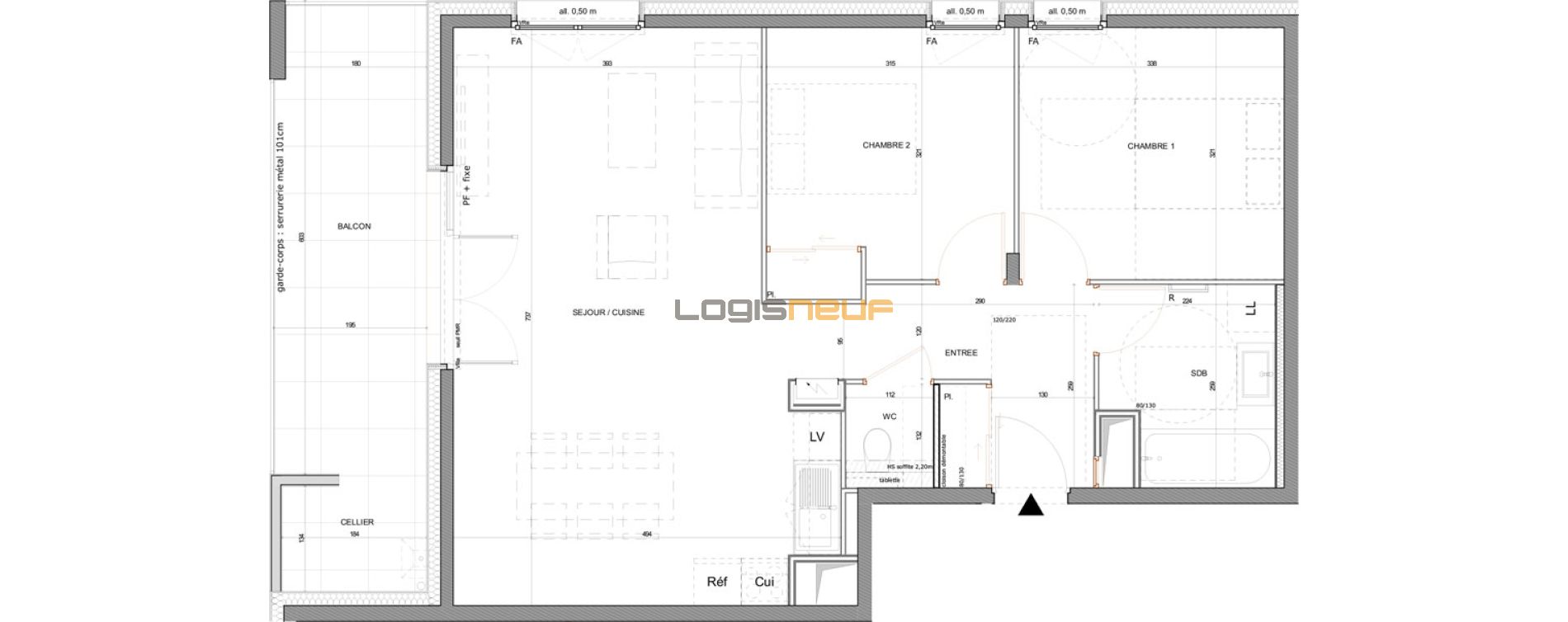 Plan Appartement Neuf T3 De 66 M Annecy R sidence Passage De 