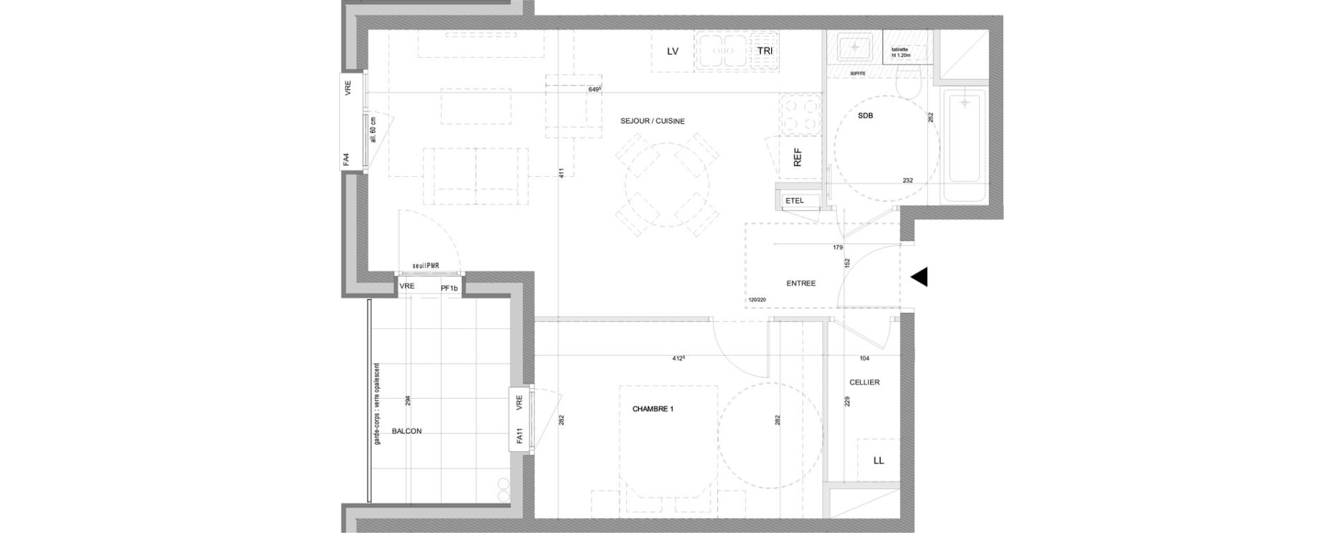 Appartement T2 de 45,81 m2 &agrave; Annecy Centre ville - vieille ville - marquisats