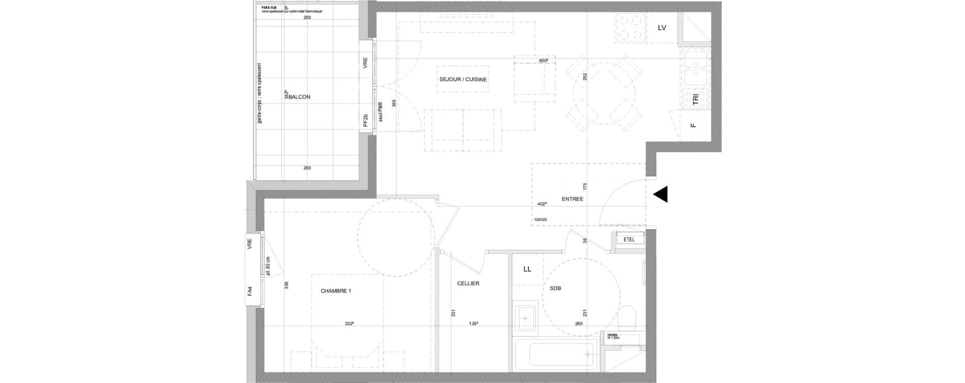 Appartement T2 de 45,07 m2 &agrave; Annecy Centre ville - vieille ville - marquisats