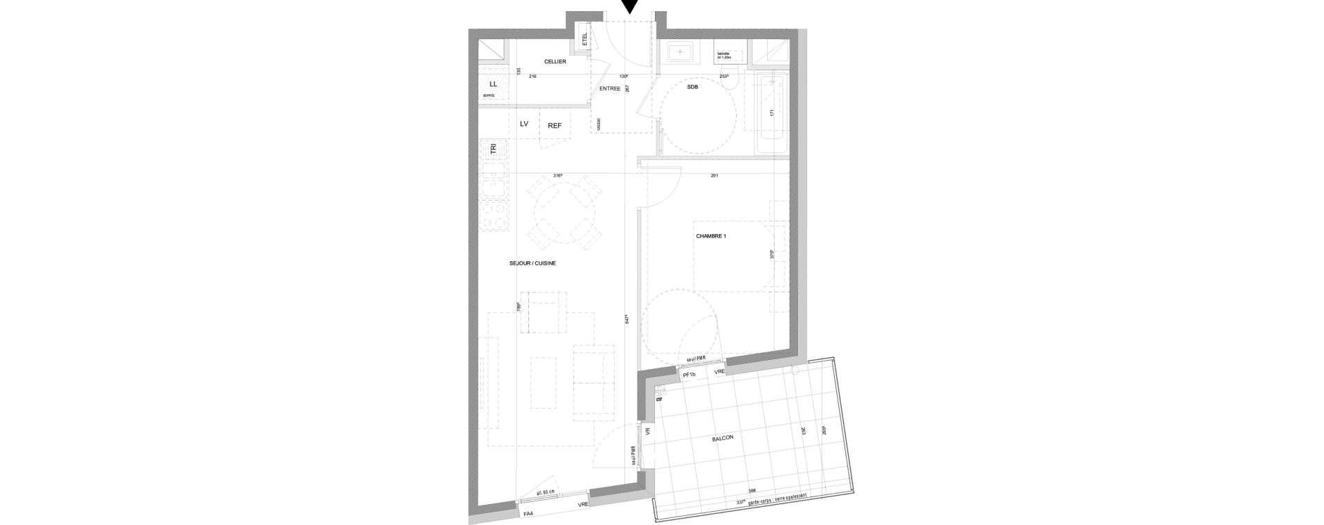 Appartement T2 de 46,02 m2 &agrave; Annecy Centre ville - vieille ville - marquisats