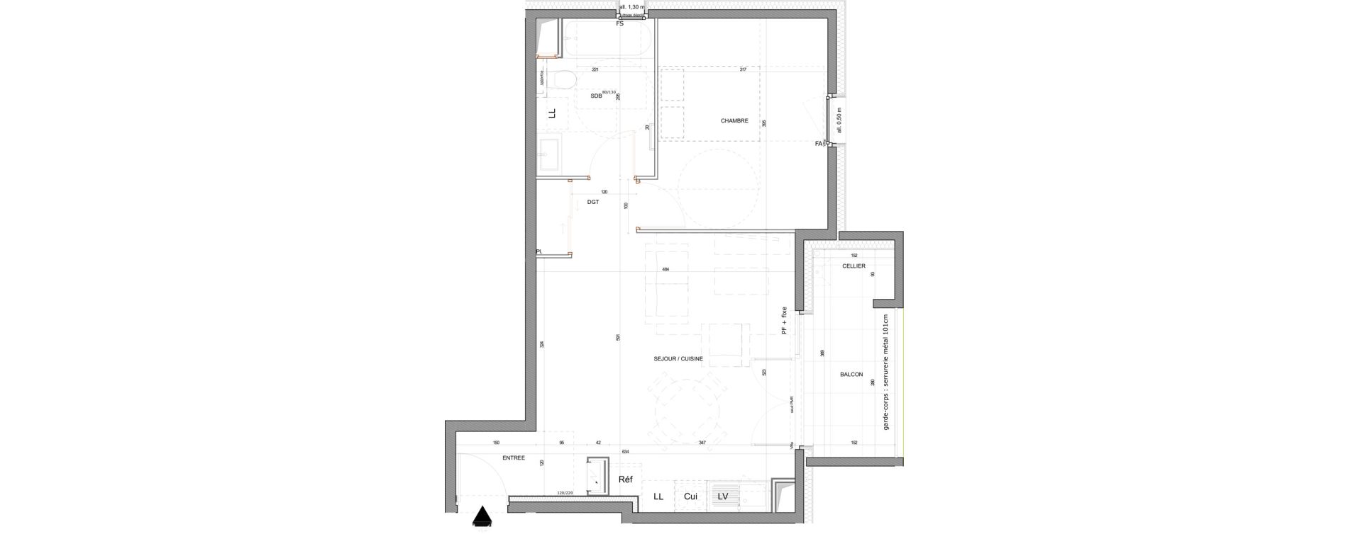 Appartement T2 de 46,57 m2 &agrave; Annecy Centre ville - vieille ville - marquisats